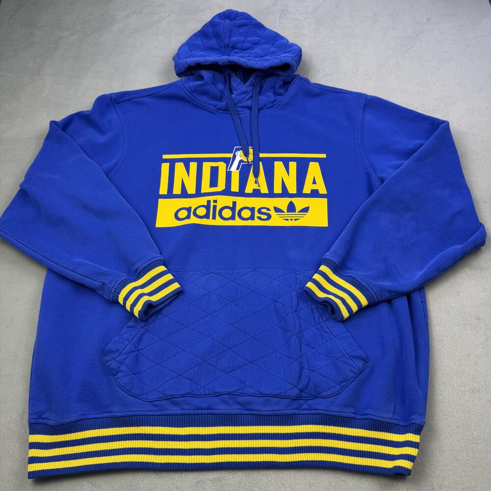 Indiana Pacers Hoodie Sweatshirt Mens 2XL Blue NBA Basketball Adidas Pullover
